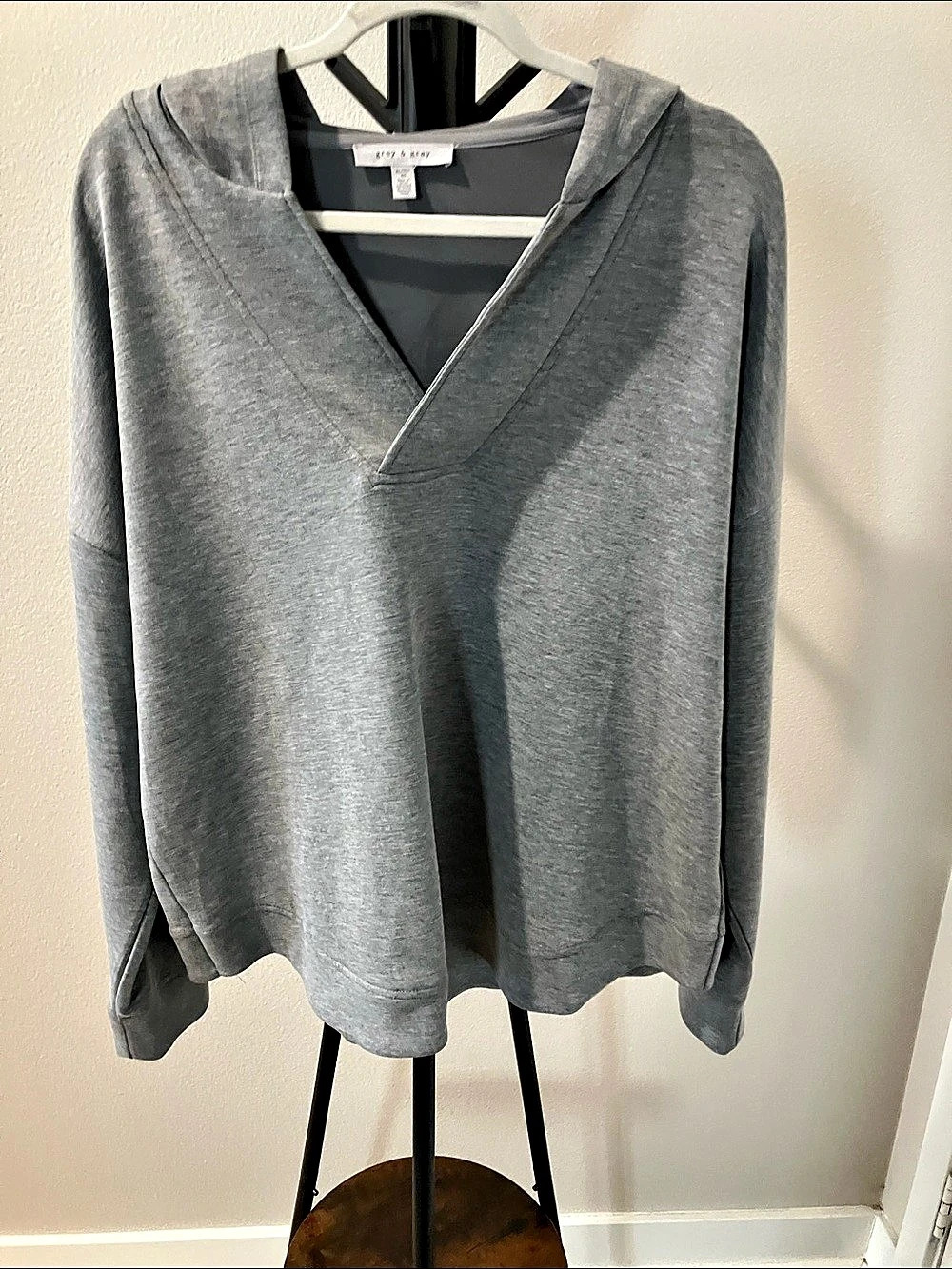 grey & gray Hooded Pullover New